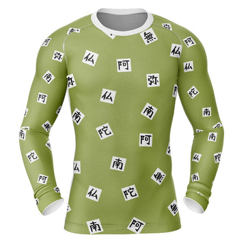 'Gyomei Print' Demon Slayer Long Sleeve Compression Rashguard