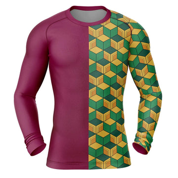 Demon Slayer Long Sleeve Giyu Print Compression Rashguard