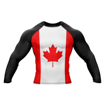 Flag Canadian Long Sleeve Compression Rashguard