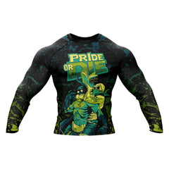 Brazilian Jiu JIitsu 'Pride Or Die' Long Sleeve Compression Rashguard