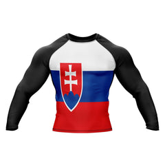 Slovakia Flag Long Sleeve Compression Rashguard
