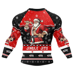Christmas 'Jingle Jitsu' Long Sleeve Compression Rashguard