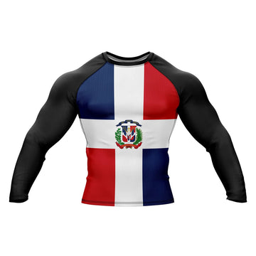 Long Sleeve Compression Rashguard Dominican Republic Flag