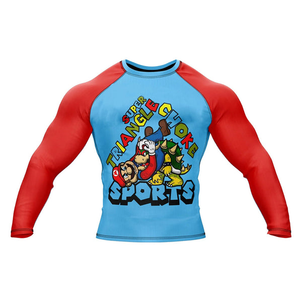 Super Mario 'Super Triangle Choke' Long Sleeve Compression Rashguard