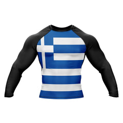 Greece Flag Long Sleeve Compression Rashguard