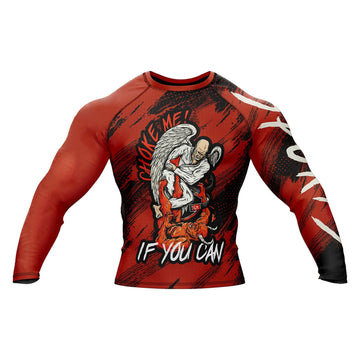 'Choke Me If You Can' St. Michael The Archangel Long Sleeve Compression Rashguard