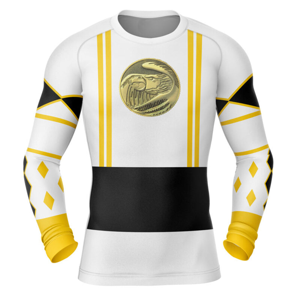 Kids Power Rangers 'White Ranger | Falcon | Ninjetti' Long Sleeve Compression  Rashguard