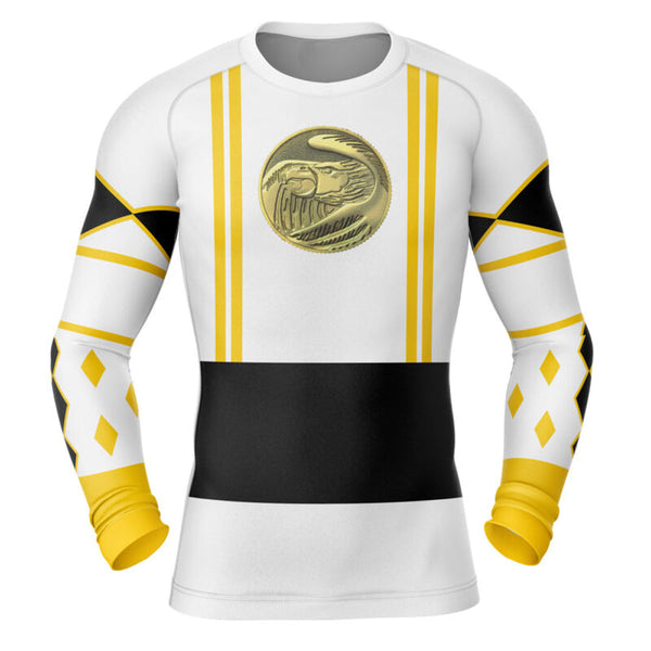 Kids Power Rangers 'White Ranger | Falcon | Ninjetti' Long Sleeve Compression  Rashguard