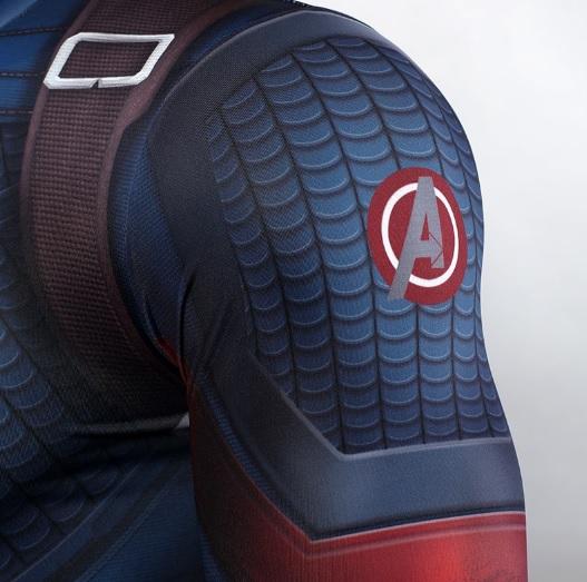 Captain America Steve Rogers 'End Game' Premium Long Sleeve Compression Rash Guard-RashGuardStore