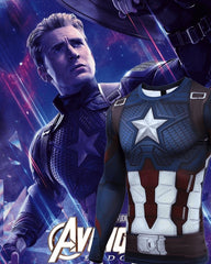 Captain America Steve Rogers 'End Game' Premium Long Sleeve Compression Rash Guard-RashGuardStore