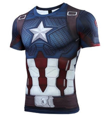 Captain America Steve Rogers 'End Game' Premium Short Sleeve Compression Rash Guard-RashGuardStore