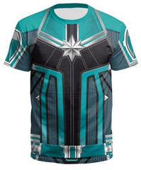 Captain Marvel Carol Danvers 'Star Force' Green Kree Dri-Fit Short Sleeve Shirt-RashGuardStore