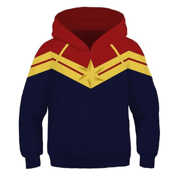 Carol Danvers Captain Marvel Kids Hoodie-RashGuardStore