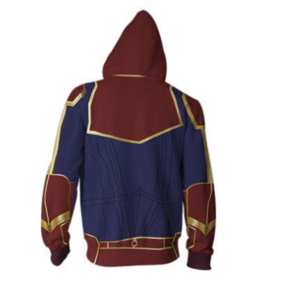 Carol Danvers Captain Marvel Zip Up Hoodie-RashGuardStore