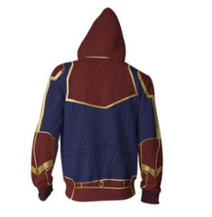 Carol Danvers Captain Marvel Zip Up Hoodie-RashGuardStore