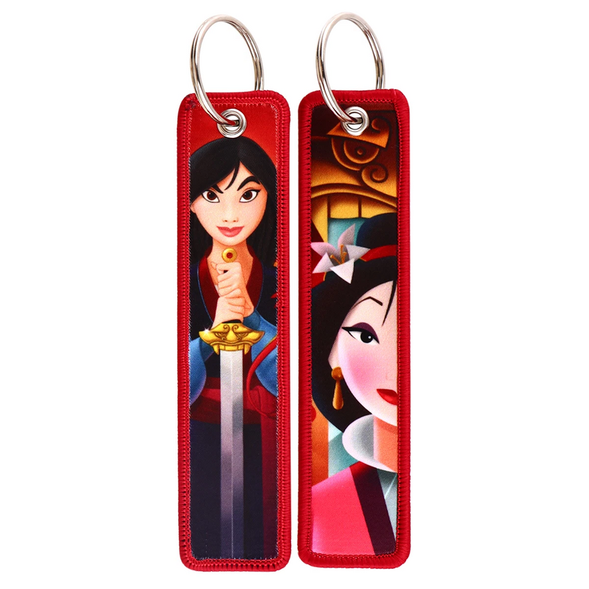 Mulan 'Princess Warrior' Embroidered Keyring Keychain