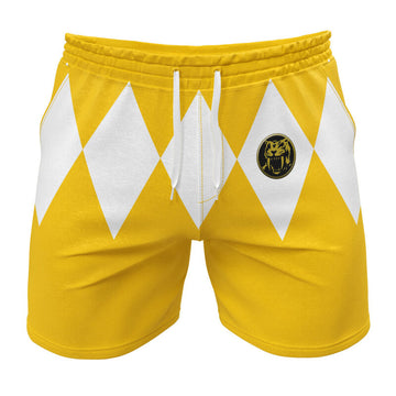 Kids Power Rangers Yellow Ranger Gym Shorts Kids Power Rangers Yellow Ranger Gym Shorts