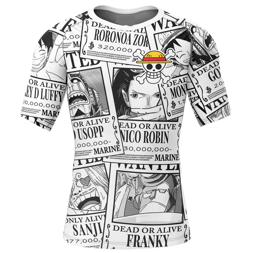 Kids One Piece 'Luffy | Comic Print' Short Sleeve Compression Rashguard