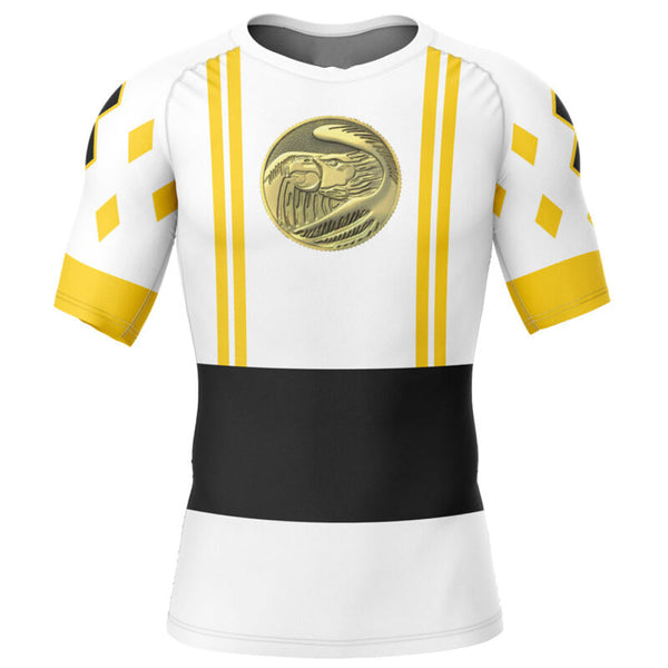 Power Rangers 'White Ranger | Falcon | Ninjetti' Short Sleeve Compression Rashguard