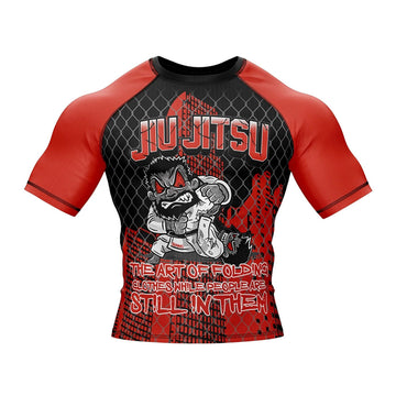 Jiu Jitsu Folding Art Short Sleeve Compression Rashguard Jiu Jitsu Folding Art Short Sleeve Compression Rashguard