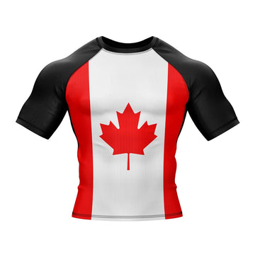 Compression Rashguard Canadian Flag Short Sleeve