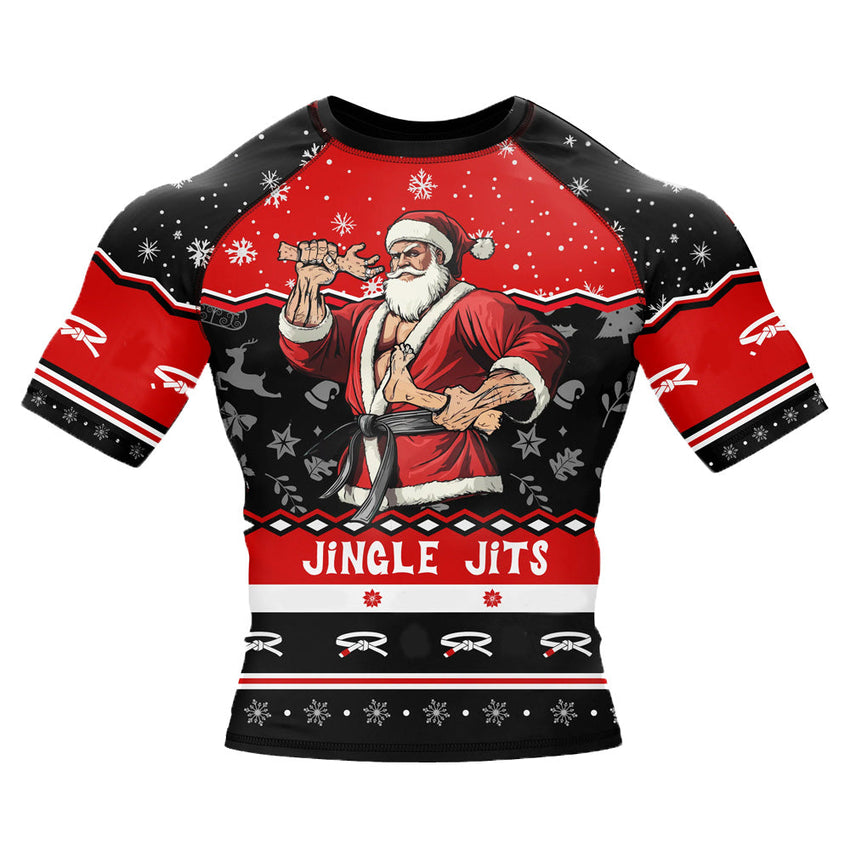 Christmas 'Jingle Jitsu' Short Sleeve Compression Rashguard
