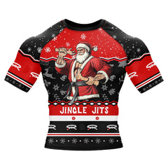 Christmas 'Jingle Jitsu' Short Sleeve Compression Rashguard