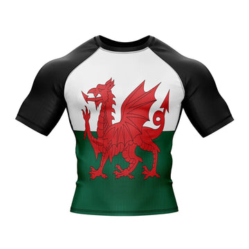 Wales Flag Short Sleeve Compression Rashguard Wales Flag Short Sleeve Compression Rashguard