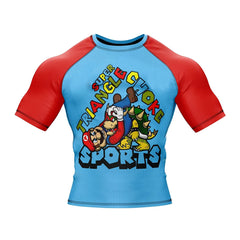 Kids Super Mario 'Super Triangle Choke' Short Sleeve Compression Rashguard