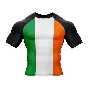Flag Ireland Compression Rashguard Short Sleeve