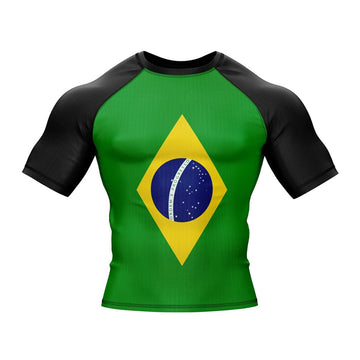 Rashguard Compression Short Sleeve Brazil Flag