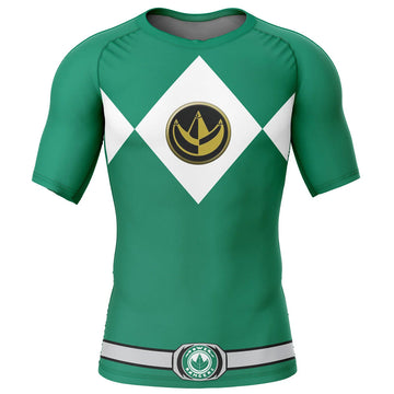 Power Rangers Green Ranger Kids Short Sleeve Compression Rashguard