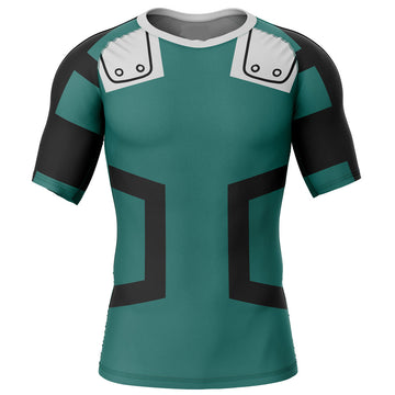 Deku My Hero Academia Short Sleeve Compression Rashguard