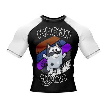 Rashguard Bluey Belts Short Sleeve Compression