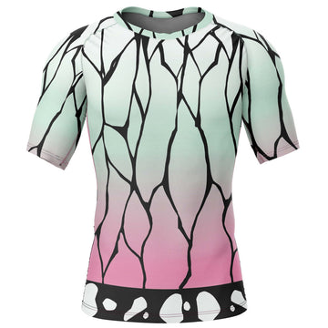 Demon Slayer Shinobu Print Short Sleeve Compression Rashguard
