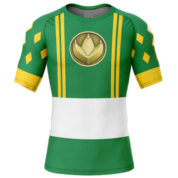 Green Ranger | Dragon | Ninjetti Kids Power Ranges Compression Short Sleeve Rashguard