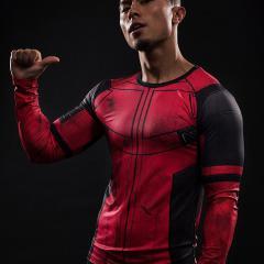 Deadpool 'Comic' Long Sleeve Compression Rashguard-RashGuardStore