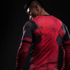 Deadpool 'Comic' Long Sleeve Compression Rashguard-RashGuardStore