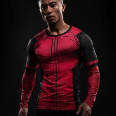 Deadpool 'Comic' Long Sleeve Compression Rashguard-RashGuardStore
