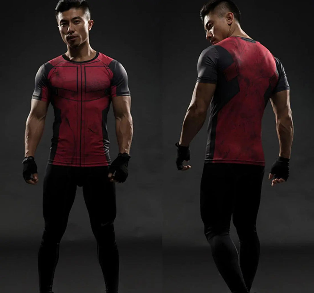 Deadpool 'Comic' Short Sleeve Compression Rashguard-RashGuardStore