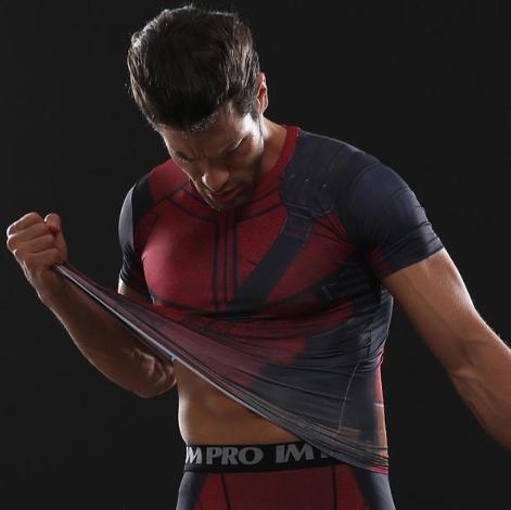 Deadpool Short Sleeve Compression Rashguard-RashGuardStore