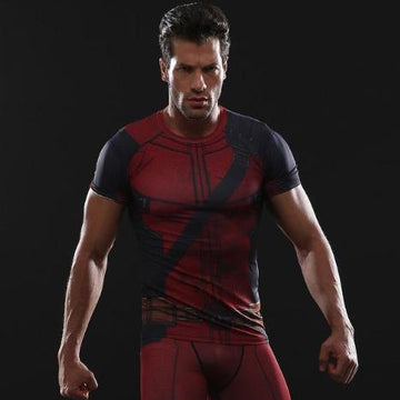 Deadpool Short Sleeve Compression Rashguard-RashGuardStore