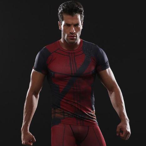Deadpool Short Sleeve Compression Rashguard-RashGuardStore