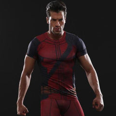 Deadpool Short Sleeve Compression Rashguard-RashGuardStore