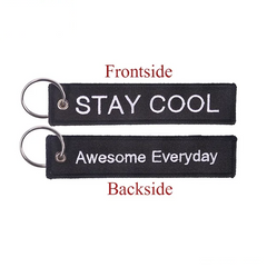 Stay Cool 'Awesome Everyday' Embroidered Keyring Keychain