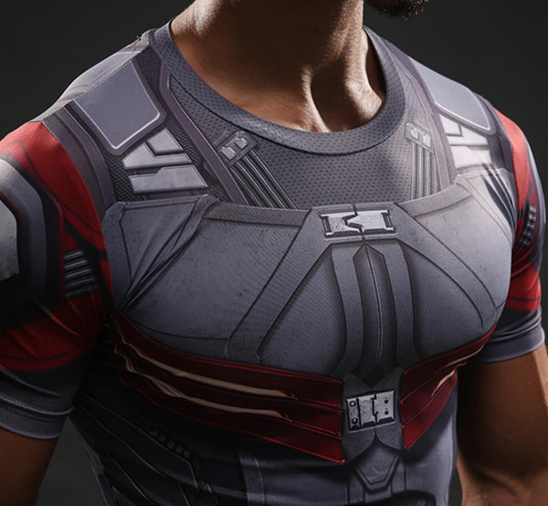 Falcon Captain America Short Sleeve Compression Rashguard-RashGuardStore