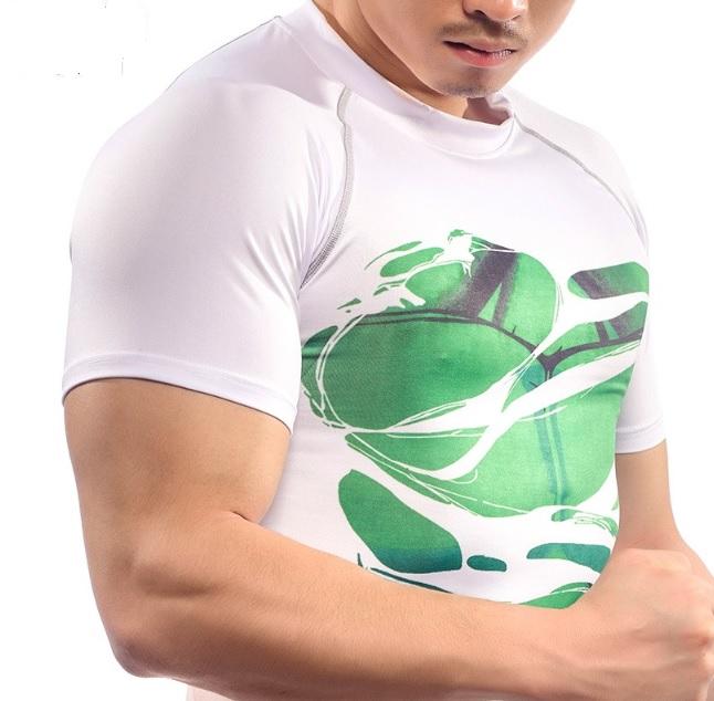 Incredible Hulk "Hero Revealed Comic" Short Sleeve Compression Rash Guard-RashGuardStore