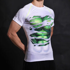 Incredible Hulk "Hero Revealed" Short Sleeve Compression Rash Guard-RashGuardStore