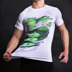 Incredible Hulk "Hero Revealed" Short Sleeve Compression Rash Guard-RashGuardStore