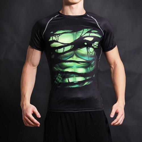 Incredible Hulk "Hero Revealed" Short Sleeve Compression Rash Guard-RashGuardStore